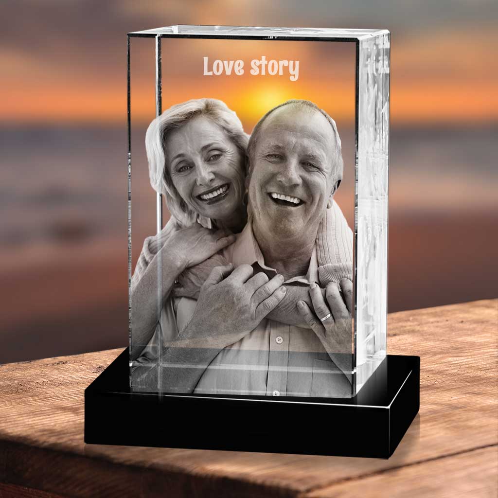 Personalized 3D Christmas photo crystal gift – Christmas Portrait
