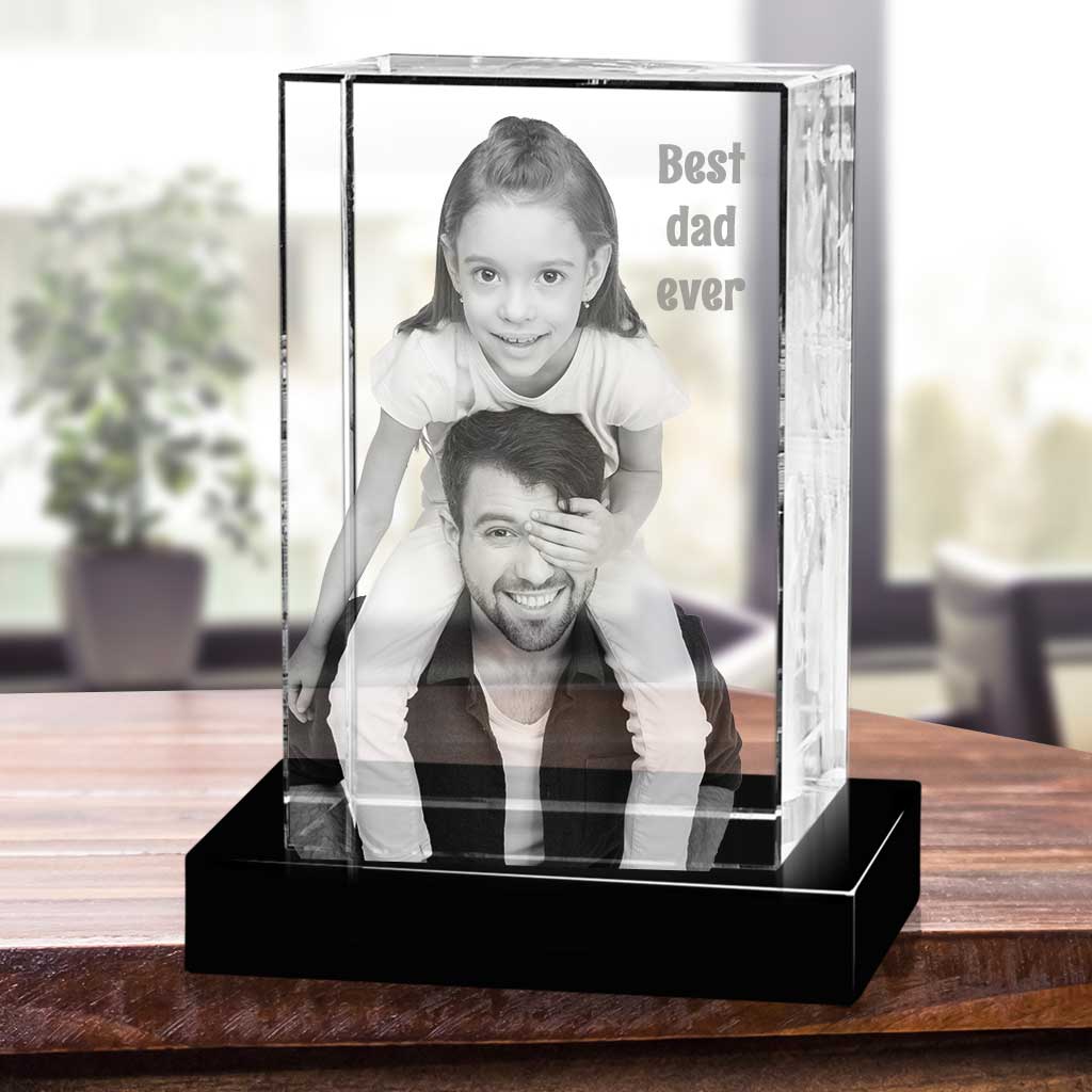 Personalized 3D Christmas photo crystal gift – Christmas Portrait