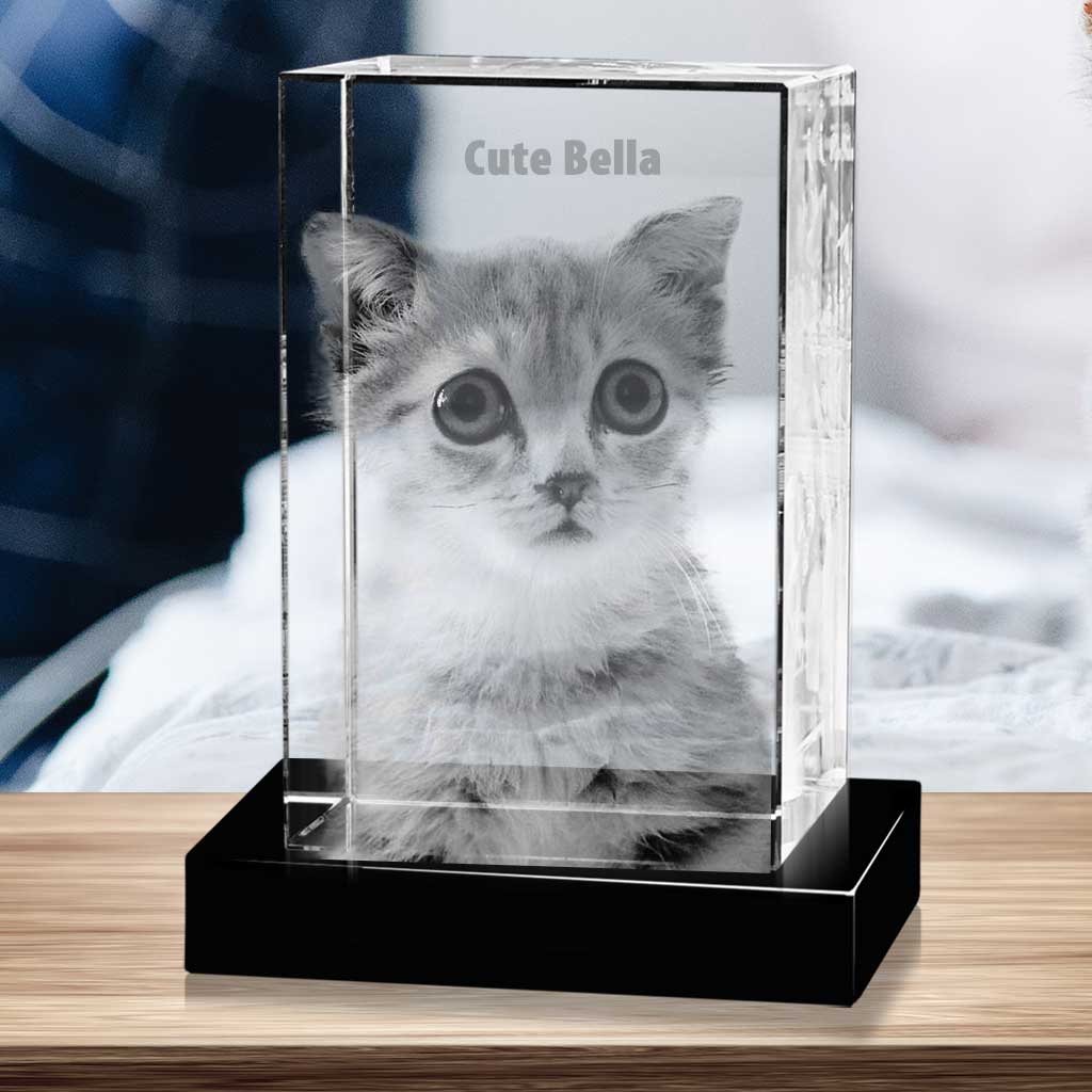 Personalized 3D Christmas photo crystal gift – Christmas Portrait