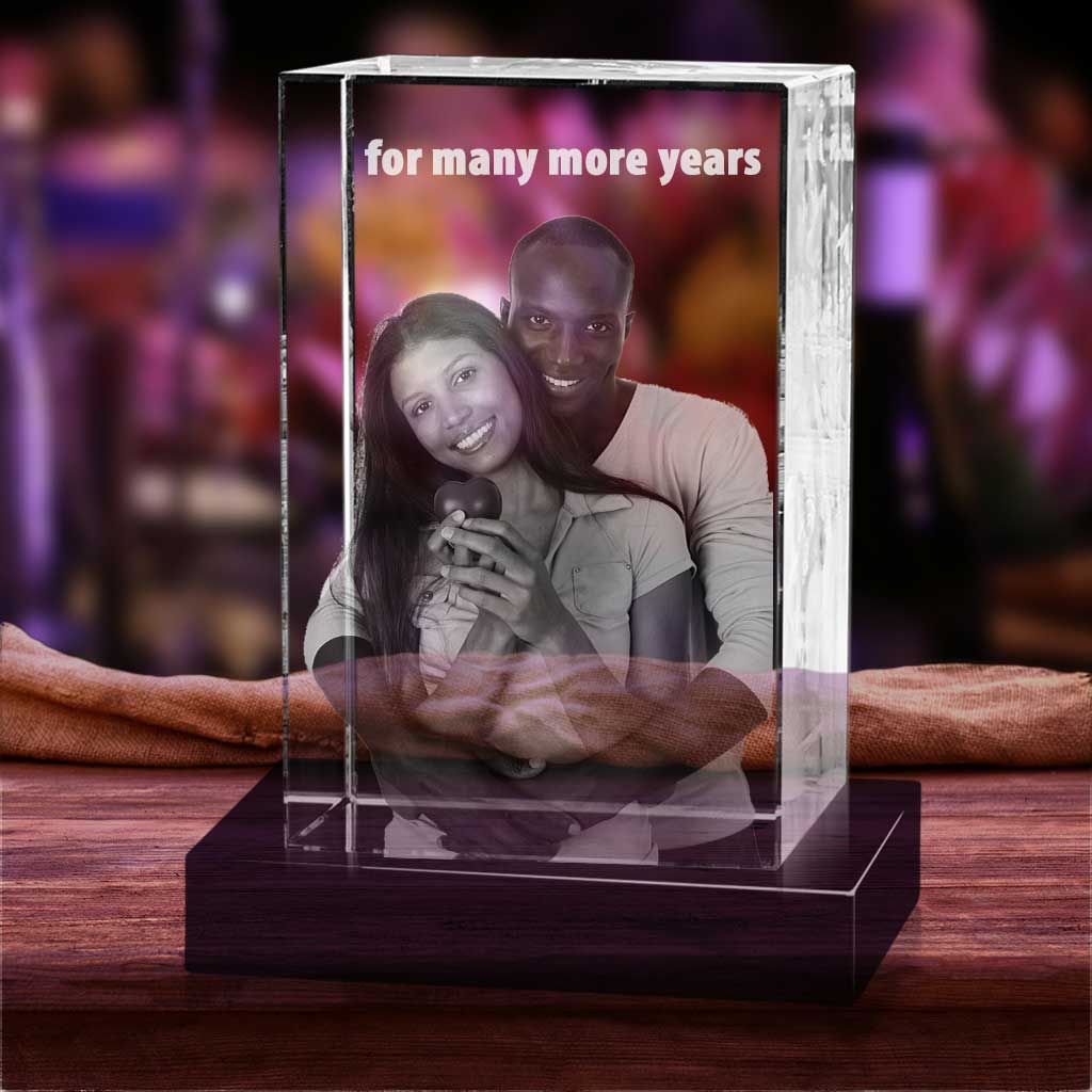 Personalized 3D Christmas photo crystal gift – Christmas Portrait