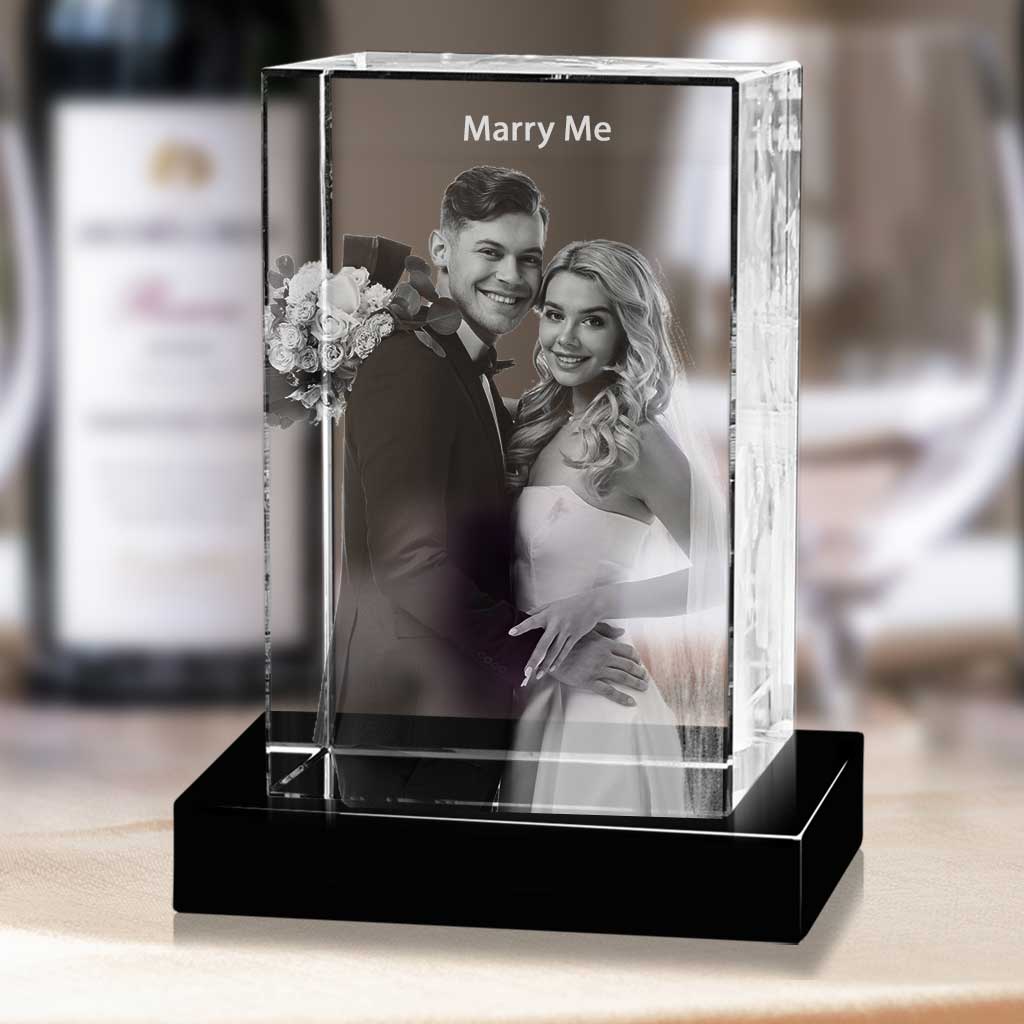 Personalized 3D Christmas photo crystal gift – Christmas Portrait